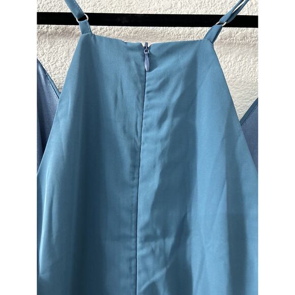 Foteisy Women's Romper Shorts Size‎ L Ruffle Front Adjustable Strap Teal Lined - Picture 15 of 16